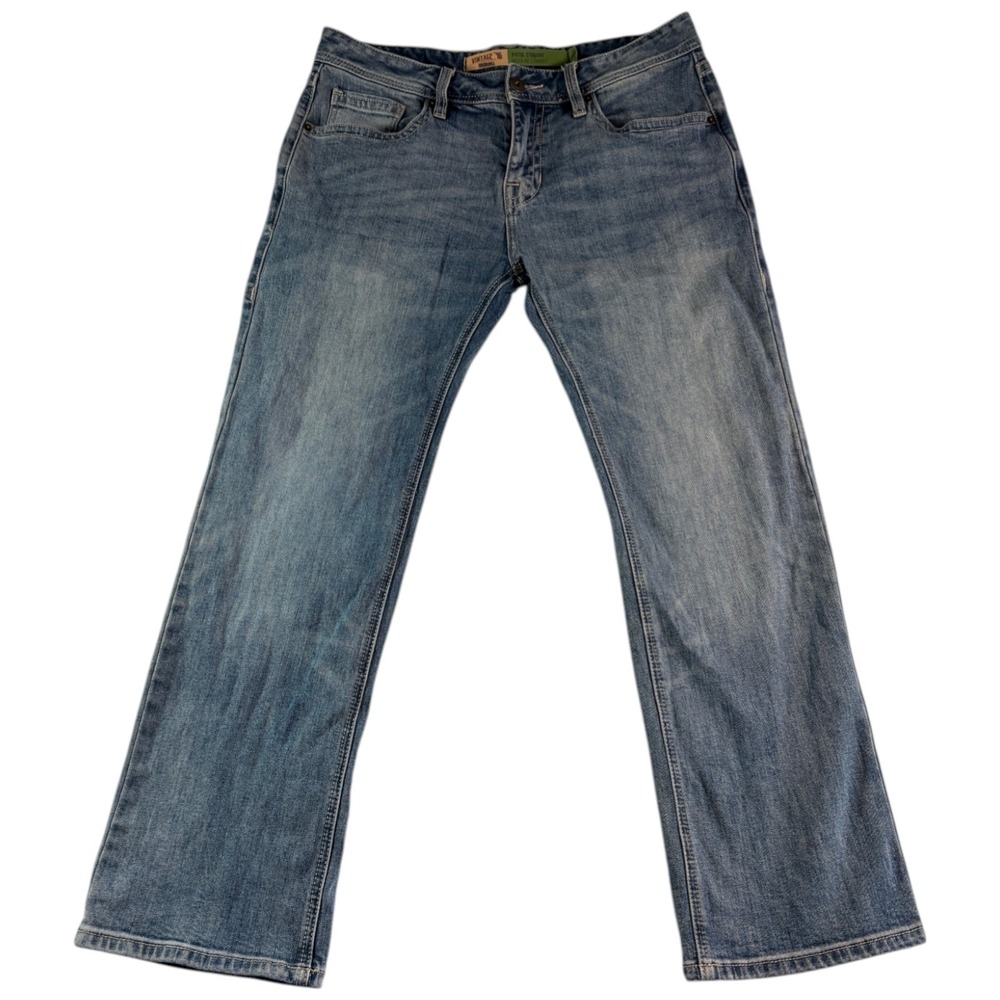 Rock & Roll Denim Vintage 46 Pistol Straight Jeans Men 34x30 (35x29) Blue Cotton
